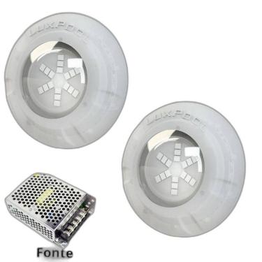 Imagem de Kit Iluminação Azul Piscina 16M 2 Leds Com Fonte Luxpool