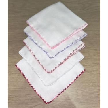 Imagem de Kit Colorido 10 Fraldinhas de Boca Bebê 100% Algodão 2 de Cada Cor - A