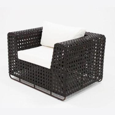 Imagem de Poltrona De Sala E Varanda Em Alumínio E Fibra Modelo Fúcsia Preto com