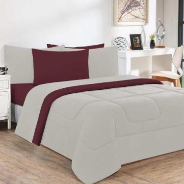 Imagem de Kit Edredom Malha 100% Algodão Gran Moratta 3 Peças Casal - Palha colo