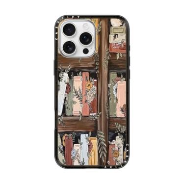 Imagem de CASETiFY Capa compacta para iPhone 16 Pro Max [fina e elegante/compatível com Magsafe/1,2 m. 2X proteção contra quedas de grau militar] - jardim de estante - preto transparente