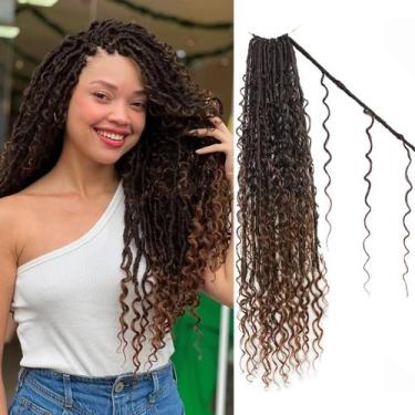 Imagem de Crochet Hair Boho Faux Locs de 24 polegadas Goddess Locs, 8 pacotes T3