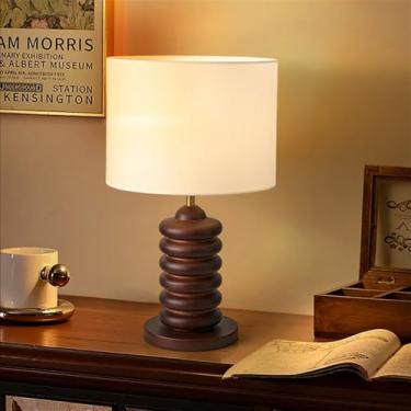 Imagem de Lâmpada De Mesa LED Criativa Retro Contemporânea De Madeira Sólida Adequada Para Sala De Estar, Estúdio, Villa, Iluminação De Decoração De Quarto De Hotel (Estilo 14)