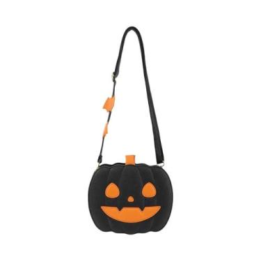 Imagem de Bolsa Crossbody Halloween - Estilo Diabólico com Caveira e Abóbora, Ta