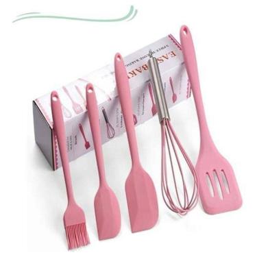 Imagem de 5 Utensílios De Silicone Cozinha Colher Espátulas Escova