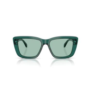 Imagem de Emporio Armani Óculos de sol feminino EA4246U com ajuste universal Cat Eye, verde transparente brilhante/verde, 54 mm, Verde transparente brilhante/verde, 54 mm