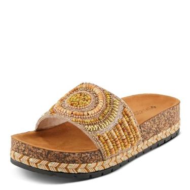 Imagem de PATRIZIA Sandália feminina SWIRLA multicolorida com contas de cortiça deslizante, Amarelo multi, 7.5-8