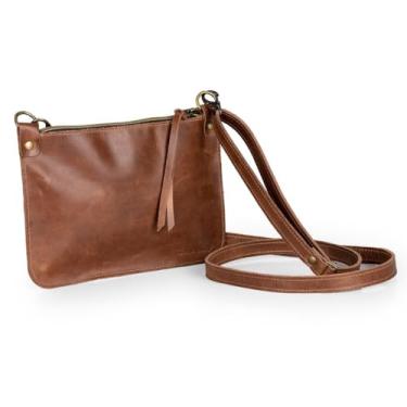 Imagem de Mini Bolsa Feminina Couro Legítimo natural slim Ello Griff(Marrom)