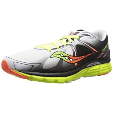 Imagem de Saucony Tênis de corrida masculino Kinvara 6, Branco/Citron/Laranja, 40