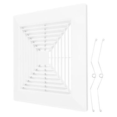 Imagem de Mikikit Tampa Para Exaustor De Banheiro 12X12", Grade Teto Em Plástico Abs, Ventilação Quadrada Com Molas Branco