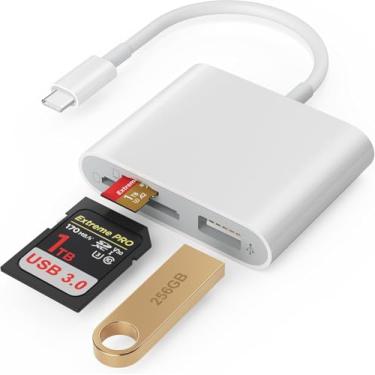 Imagem de Leitor de Cartão USB Tipo C e USB 3.0 OTG – Adaptador Multimídia para Micro SD, SD, TF – Alta Velocidade, Plug & Play, Compatível com iPhone 15, MacBook, Android, PC, Tablet e Notebook