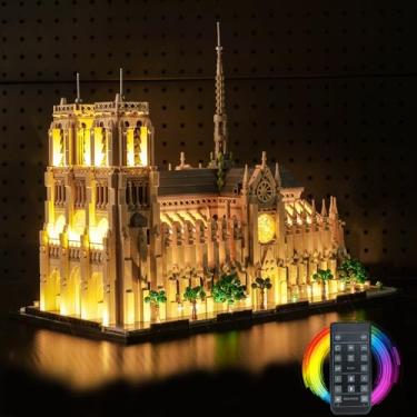 Imagem de Hilighting Upgraded Led Light Kit Compatible with Lego Architecture Notre Dame Cathedral Building Set, RC Version Compatible with Lego 21061 (Model Not Included)