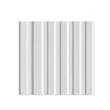 Imagem de Placas Decorativas PVC 3D Revestimento de Parede 25x25cm (Ripado Branco, 50 Placas)