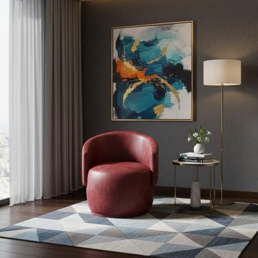 Imagem de Poltrona Decorativa Sala Estar Orgânica Beatriz Corino Vermelho - Montanaris Decor