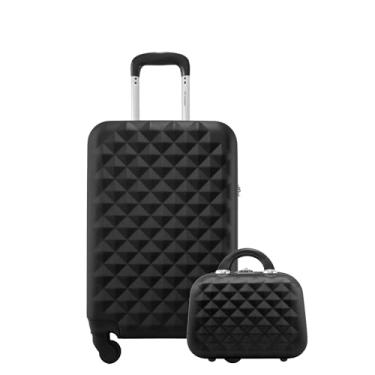 Imagem de Mala de Viagem Tamanho Média 23kg Rodas 360 com Frasqueira Gladiador Diamond com D1MFRAD1 (Preto)