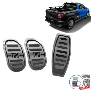 Imagem de Pedaleira Manual Em Aço Inox Fiat Strada Mopar Preto