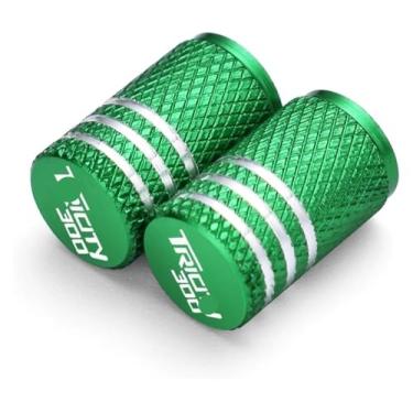 Imagem de Tampas herméticas de válvula de pneu de roda CNC para motocicleta compatíveis com Y&AMAHA TRICITY 300/125 2014-2021 (verde, 1 par)