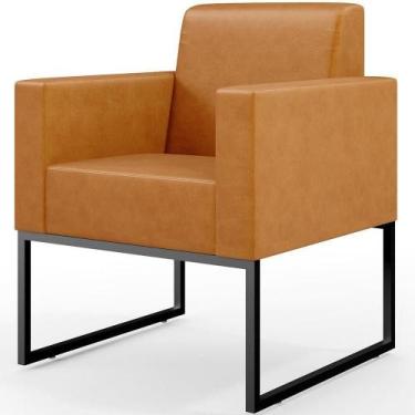 Imagem de Poltrona Base Fixa De Metal material sintético Whisky - LYAM DECOR