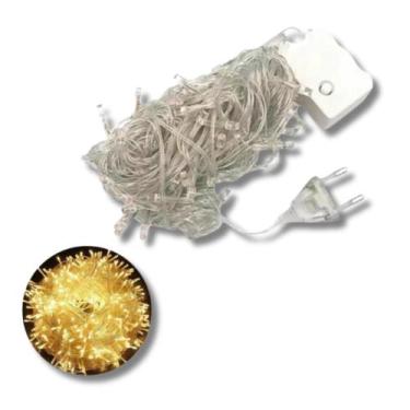 Imagem de Cascata de Luzes Pisca Pisca LED Natalinas 4,3m, 8 Funções 240 Leds 12