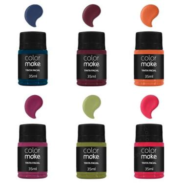 Imagem de 6 Tintas Facial Fusion Colors 35ml Colormake Todas as Cores Maquiagem 