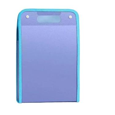 Imagem de Pasta Arquivo Sanfonada Organizadora A4 com 12 Divisórias em Plástico para Documentos Portátil - Uso Escolar, Escritório e Papelaria(Azul)