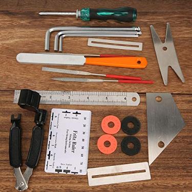 Imagem de Mingzhe String Winder Traste Lixing Arquivo Reparo de Guitarra Kit de Ferramentas de Manutenção para Luthier Nivelamento Régua (Ferramentas de reparo de guitarra)