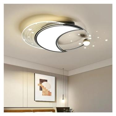 Imagem de Luminárias de teto LED modernas compatíveis com sala, cozinha, acrílico preto, lustres redondos de luxo, estudo, quarto, luzes de teto, decoração moderna