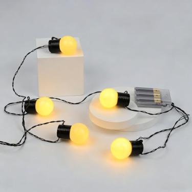Imagem de Luzes de corda operadas por bateria para letreiro iluminam letras números LED 5 lâmpadas amarelo interior exterior quente lâmpadas amarelas quarto parede decoração de Natal decorações de festa de