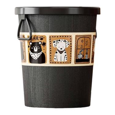 Imagem de predolo Lixeira sem tampa, lixeira decorativa simples e elegante, cesto de papel para lixo, para casa, quarto, banheiro, ambiente interno, Preto