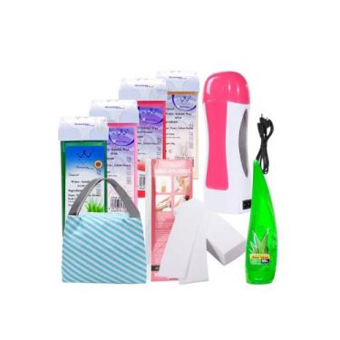Imagem de Kit de depilação para máquina depilatória, aquecedor de cera e acessór