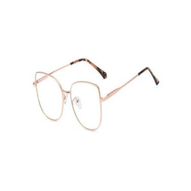 Imagem de Armação Óculos Grau Feminino Gatinha Metal Moon Gold - Palas Eyewear