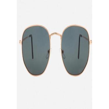 Imagem de Óculos De Sol UVA Hexagonal Dourado com Preto - Palas Eyewear