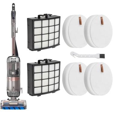 Imagem de Filtro de vácuo Shark de substituição, AZ2002 Filtro de vácuo para aspirador vertical Shark AZ2002 AZ2000 AZ2000W Vertex DuoClean PowerFin, 2 filtros HEPA, 4 filtros de espuma e feltro, peça de