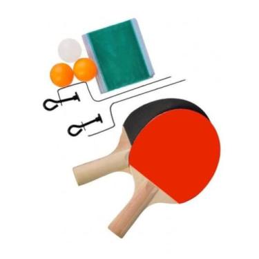 Imagem de Kit Completo de Tênis de Mesa: 2 Raquetes, Rede, 3 Bolas e Suporte | Diversão Garantida