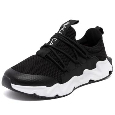 Imagem de Nautica Tênis de corrida infantil | Sapatos confortáveis para meninos e meninas | Tamanhos para crianças grandes e pequenas - (Lace-Up/Bungee) Manalapin, Preto-mimm, 18