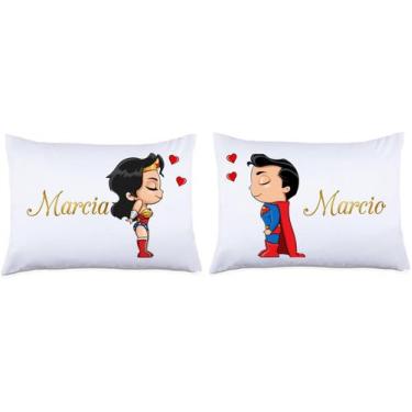 Imagem de Fronhas Personalizadas Super Homem Mulher Maravilha - Doces.Recordaçõe