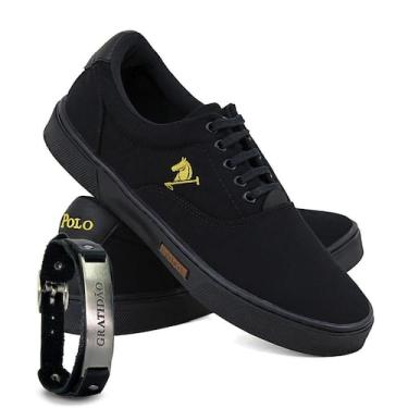 Imagem de Kit Sapatênis Lona Amarração com Pulseira Masculino Casual - Polo Joy,
