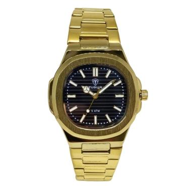 Imagem de Relógio Tuguir Masculino Ref: Tg30443 Casual Retangular Dourado
