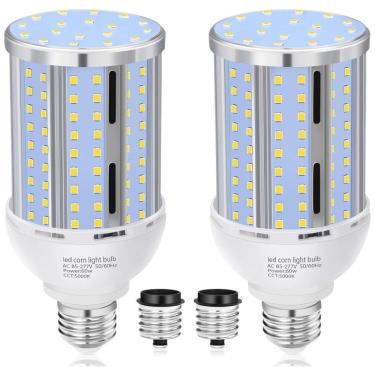 Imagem de Lâmpada LED Corn 60W (2 un),6900LM, 5000K,fanless, base E26/E39,ideal para garagem, galpão, fábrica, oficina e área externa,XYCN.
