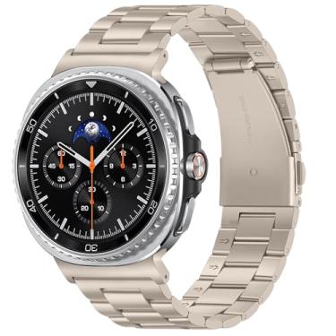 Imagem de Suphart Pulseiras de metal compatíveis com Samsung Galaxy Watch 7 6 5 4 FE de 44 mm e 40 mm/Galaxy Watch 6 Classic de 47 mm e 43 mm/5 Pro de 45 mm, pulseira de aço inoxidável sem lacunas para mulheres