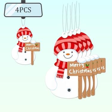 Imagem de Ambientador de carro de Natal, pacote com 4, purificadores de ar de carro de dupla face personalizados, aromatizador de carro com aromas longos, presentes de férias para mulheres, homens, adolescentes