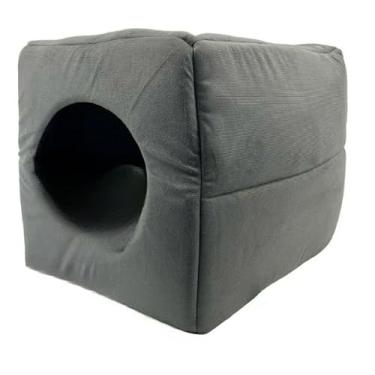 Imagem de Cama Toca 3 em 1 Suede Porte Pequeno para Gato Pet(Cinza)