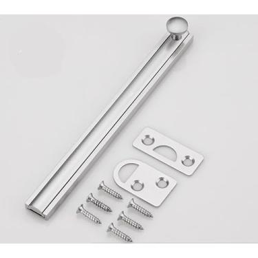 Imagem de SUYA Trava deslizante oculta de 90/180 graus, parafuso de superfície de latão sólido de 15 cm em níquel acetinado, trava elegante e segura para portas francesas/cercas de madeira/portões/armários ou