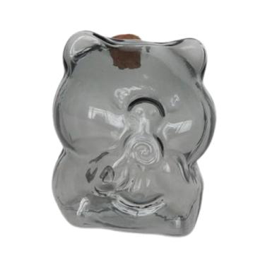 Imagem de Generic Cofrinho de vidro transparente, cofrinho de porco, novidade decorativa, caixa de dinheiro para economia, recipiente para sala de estar, desktop e casa, Cinza