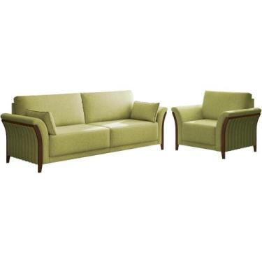 Imagem de Kit Sofa 162 Cm E Poltrona Decorativa Royalle Linho Tce 1027 Moll Tce 