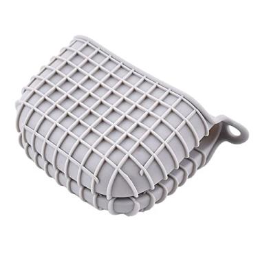 Imagem de Luvas de forno de silicone clipe de mão antiderrapante para assar, bandeja antiescaldante, suporte de tigela (cinza)