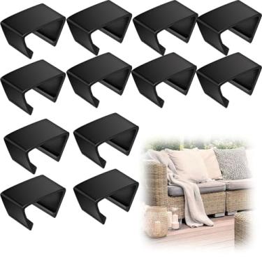 Imagem de 12 peças de clipes de móveis de pátio ao ar livre clipes secionais para sofá sofá funiture vime conector de alinhamento de móveis de vime clipes de fixação para cadeira de vime conecta a seção ou