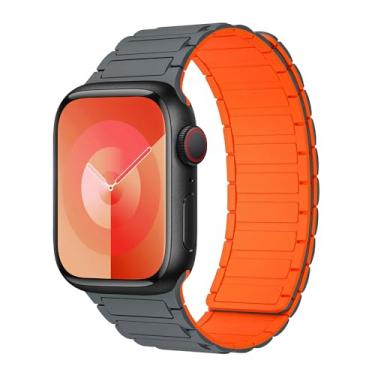 Imagem de Pulseira magnética para Apple Watch séries 11/10/9/8/7/6/5/4/3/SE/2nd/Ultra 3 de 49 mm, 46 mm, 45 mm, 44 mm, 42 mm, 41 mm, 40 mm, 38 mm, 40 mm, 38 mm, 49 mm, 46 mm, 46 mm, 46 mm, 46 mm, 46 mm, 46 mm