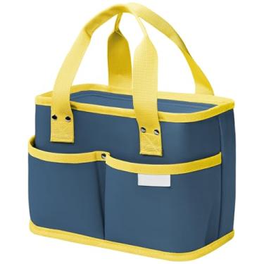 Imagem de Lancheira pequena para mulheres e homens, sacolas térmicas reutilizáveis e térmicas, lancheira térmica à prova de vazamento, bolsa durável para adultos (azul