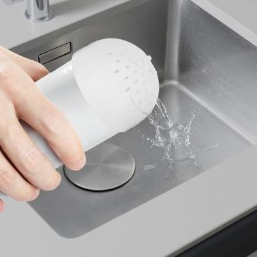 Imagem de Coador de latas de silicone para produtos enlatados, mini dobrável, frutas pequenas, conjunto de escorredor fácil de usar, branco